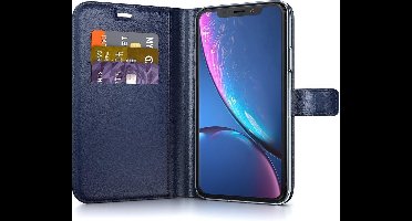 BeHello iPhone XR Hoesje - Gel Wallet Case Met Ruimte Voor 3 Pasjes Blauw