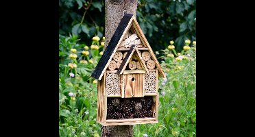 CJ Wildlife Luxe Insectenhotel - Mallorca - Bijenhotel - Houten Insectenhuis voor o.a. Bijen, Hommels & Lieveheersbeestjes - Bijenkast - FSC-gecertificeerd