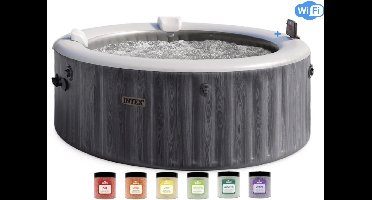 Intex PureSpa Greywood Bubble Deluxe 4 p. + Aquatural Set Aroma Crystals 6 x 350 gram + WiFi