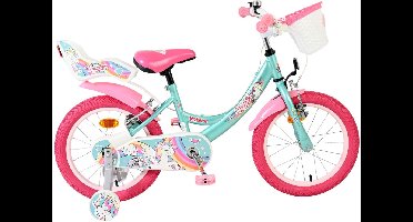 Volare Unicorn Kinderfiets - Meisjes - 16 inch - Groen - Twee Handremmen