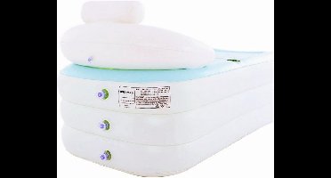 Luxe Opblaasbare Badkuip voor Volwassenen – Comfort Spa Bubbelbad met Rug- & Armsteunen, Warmtebehoudend Ontwerp, Inclusief Voetpomp en Afvoerslang – 160 x 84 x 64 cm