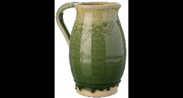 Groene Keramiek Vaas/Kruik Decoratie 20x16 cm