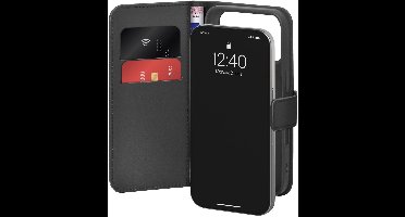 Puro Wallet Stand Case Voor Iphone 17 Pro Gemaakt Van Pu-Leer Met Klep En Functie