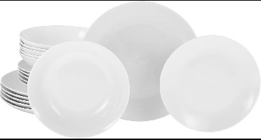 Serviesset 6 Persoons - Serviessets - Bordenset - Chique Bordenset - Porselein - Wit