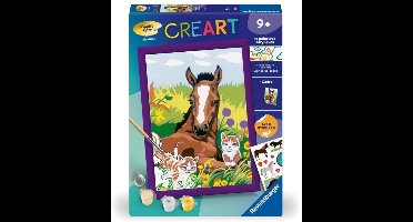 CreArt Kids 18x24cm Paard en Kittens, Schilderen op Nummer Kunstset, Leeftijd 7+, 25840, Ravensburger