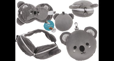 Kids Pluche Reiskussen met Oogmasker – Koala – 2-in-1 Knuffel en Nekkussen – Lichtgewicht – Voor Auto, Vliegtuig, Trein – Comfortabel – Inclusief Zacht Oogmasker – Speciaal voor Kinderen