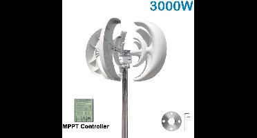 3000W Verticale As Windturbine Generator – Verticale Windmolen – Windgenerator – Windenergie Generator – Off-Grid Windturbine 48V Met MPPT – Laag Geluidsniveau – Start Bij Lage Windsnelheid