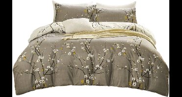 3-Delige Dekbedovertrekset (1+2): Omkeerbaar Bloesempatroon & Microfiber - 135x200cm