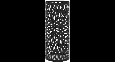 vidaXL - Parapluhouder - bladeren - staal - zwart