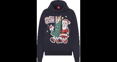Apollo Dames Hoodie Met Kerst Print Donkerblauw - Maat XL