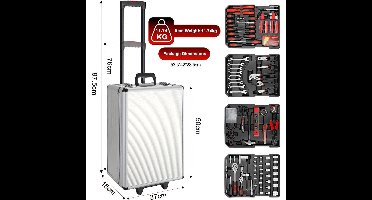 Gereedschapsset – Toolset – Klusset – Handgereedschap – Steeksleutelset – 799-delige Set – Rollende Aluminium Koffer – Met Torx, Metrisch en Imperiaal