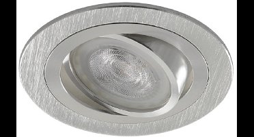 LED inbouwspot Loki -Rond Chrome -Koel Wit -Dimbaar -4.9W -Philips LED