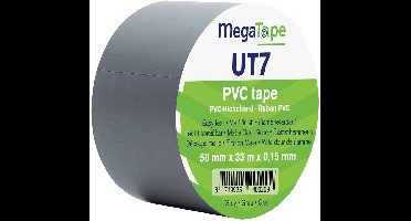 Showgear MegaTape UT7 PVC tape 50 mm x 33 m, grijs
