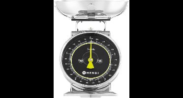 HENDI Mechanische keukenweegschaal - roestvast staal - analoge wijzerplaat - max. 5 kg - Ø207 mm - klassiek ontwerp