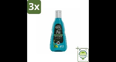 3 x Guhl - Shampoo - Men Vol & Sterk - 250 ml - Grootverpakking - Haarversterkend Shampoo - Volume Shampoo - Shampoo Voor Mannen - Dunner Wordend Haar - Cafeïne Shampoo