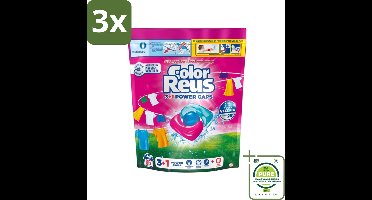 3 x Color Reus - 3+1 Power Caps - Gekleurde Was - 65 Wasbeurten - Grootverpakking - Wascapsules - Kleurwas - Wasmiddel - Kleurbescherming - Vlekkenverwijdering