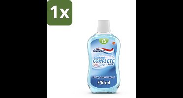 1 x Aquafresh Complete Care Mondwater - Fresh Mint - 500 ml - Mondwater - Mondverzorging - Gaatjes - Tandplak - Frisse Adem