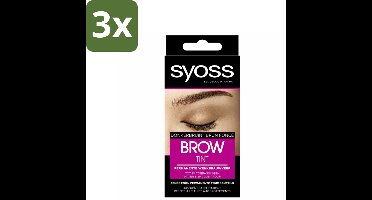 SYOSS - Brow Tint Donkerbruin - Wenkbrauwverf - Langdurige Kleur - Tot 10 Toepassingen - Bulkverpakking - 3 stuks
