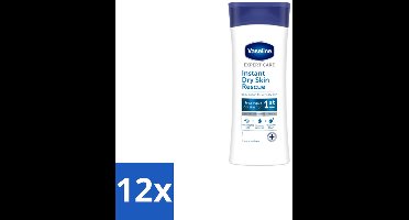 12 x Vaseline – Bodylotion – Expert Care Instant Dry Skin Rescue – 400 ml - Hydratatie - Droge Huid - Gevoelige Huid - Geïrriteerde Huid - Herstel