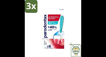 3 x Parodontax - Ragers - Interdentale Ragers 0,6 mm - ISO Maat 3 - 6 ragers - Grootverpakking - Interdentale Reiniging - Tandplak Verwijderen - Tandvlees Gezond - Tandenborstel Vervangen - Ragers Voor Tanden