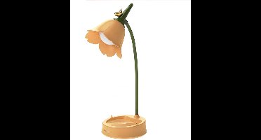 LED bureau lamp, draadloos, verstelbare hoogte, drie kleuren dimmen, zwaan hals, aanraakbare helderheid, oplaadbaar, slaapkamer kleine bureau lamp, geel