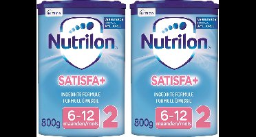 Nutrilon Satisfa+ 2 - Ingedikte Opvolgmelk - Baby 6-12 maanden - Babymelk in Poeder voor Flesvoeding - 2 x 800g