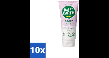 Happy Earth – Cream Oil Wash – 100% Natuurlijk Baby & Kids – 200 ml - Bulkverpakking - 10 stuks
