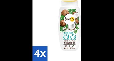 Lovea – Douchegel – Sulfaatvrij Kokos – Mild en hydraterend – 400 ml - Voordeelverpakking - 4 stuks