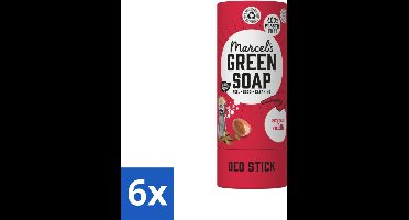 6 x Marcel's Green Soap - Deodorant Stick - Argan & Oudh - Langdurige frisheid - 40 gr - Natuurlijke Deodorant - Deodorant Stick - Argan & Oudh - Aluminiumvrij - Alcoholvrij