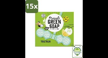 15 x Marcel's Green Soap - Toiletblok - Citroen & Gember - Langdurige werking - 1 Toiletblok - Grootverpakking - Toiletblok - Toilet Schoonmaken - Natuurlijke Schoonmaak - Citroen Geur - Gember Geur