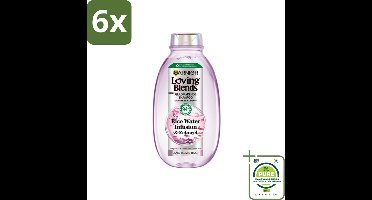 Garnier - Loving Blends - Shampoo - Rice Water Infusion - Glans & Zachtheid - Lang Haar - 300 ml - Voordeelverpakking - 6 stuks - Glans shampoo - Rice Water Infusion
