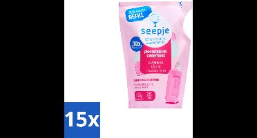15 x Seepje - Wasverzachter - Duurzaam & Frisse Geur - Navulling - Pioenroos en Cederhout - 30 Wasbeurten - 750 ml - Wasverzachter - Natuurlijke Wasverzachter - Pioenroos - Cederhout - Frisse Geur