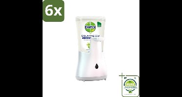 Dettol - Automatische Zeepdispenser - No-Touch Zilver met Aloe Vera - 250 ml - Voordeelverpakking - 6 stuks - Zeepdispenser - No-touch