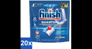 20 x Finish - Vaatwasmiddel - Quantum Vaatwastabletten Regular - Diepe Reiniging - 20 capsules - Vaatwasmiddel - Vaatwasmiddel Tablet - Vaatwasmiddel Quantum - Vaatwasmiddel Diepe Reiniging - Vaatwasmiddel Glans
