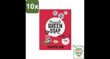 10 x Marcel's Green Soap - Shampoobar - Argan & Oudh - Versterkt & verzorgt - 90 gr - Grootverpakking - Shampoobar - Arganolie - Oudh - Natuurlijke Shampoo - Sulfaatvrije Shampoo