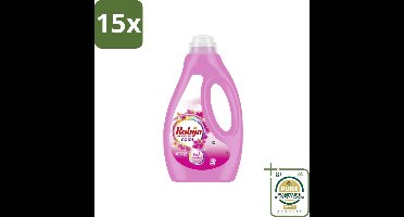 15 x Robijn - Color Pink Sensation - Vloeibaar Wasmiddel - 20 Wasbeurten - Grootverpakking - Kleurbehoud - Wasmiddel - Essentiële Oliën - Frisheid - Biologisch Afbreekbaar