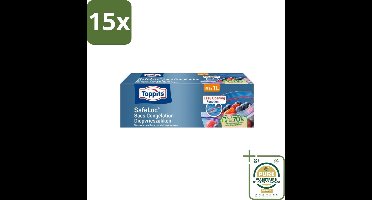 15 x Toppits – Safeloc Diepvrieszakken – 1 Liter – 20 Zakjes - Grootverpakking - Koffie - Koffiezetapparaat - Koffiezetapparaat