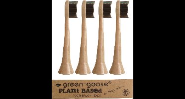 green-goose® Sonicare Bioplastic Opzetborstels - 4 Stuks - Plant-based Materiaal - Houtskool Haren - BPA-vrij