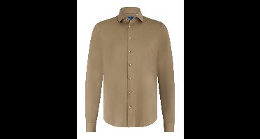 Overhemd Blue Industry beige effen stretch