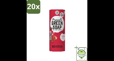 20 x Marcel's Green Soap - Deodorant Stick - Argan & Oudh - Langdurige frisheid - 40 gr - Grootverpakking - Natuurlijke Deodorant - Deodorant Stick - Argan & Oudh - Aluminiumvrij - Alcoholvrij
