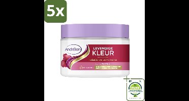 5 x Andrélon – Crème Haarmasker – Levendige Kleur – 300 ml - Grootverpakking - Gekleurd Haar Verzorging - Kleur Behoud - Haar Glans - Haar Voeding - Haar Herstel