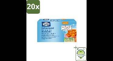 20 x Toppits – Diepvrieszakjes – 1 Liter – 40 Zakjes - Grootverpakking - Diepvrieszakken - Vriesbrand Beschermen - Smaak Behouden - Voedingsstoffen Behouden - Flexibele Bodem