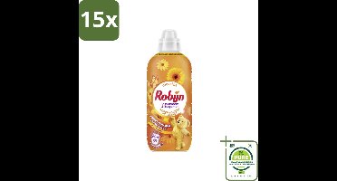 15 x Robijn – Wasverzachter – Passiebloem & Bergamot – 780 ml - Grootverpakking - Wasverzachter - Wasverzachter Passiebloem Bergamot - Wasverzachter Voor Katoen - Wasverzachter Voor Synthetisch - Wasverzachter Voor Blends