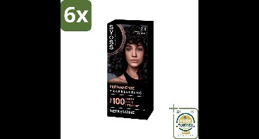 SYOSS - Coloration 2-1 Zwartbruin - Haarverf - Grijsdekking - Vermindert Haarbreuk - Voordeelverpakking - 6 stuks - Grijsdekking - Keratine