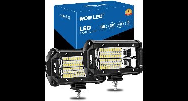 WOWLED Led-werklichtbalken, 2x 5 inch 36 W 10800 lumen twee rijen upgrade off road lichten lichtbalk, IP67 offroad rijden lampbalk voor auto kampvrachtwagen UTE 4x4 12V 24V