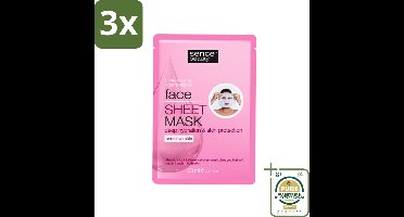 3 x Sence - Tencel - Gezichtsmasker - Hydraterend - 1 Gezichtsmasker - Grootverpakking - Gezichtsmasker - Hydraterend Masker - Tencel Masker - Gezichtsverzorging - Huidverzorging