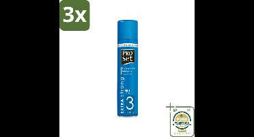 3 x Proset Haarspray Extra Sterk 300 ml - Grootverpakking - Haarspray - 48 Uur Fixatie - Extra Sterk - ProVitamine B5 - Haarspray Voor Alle Haartypes