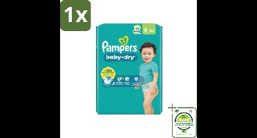 1 x Pampers – Luiers – Baby Dry Maat 6 – 22 Luiers - Baby Luier - Droge Luier - Luier Voor Baby - Luier Maat 6 - Lekbescherming