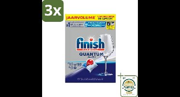 3 x Finish Powerball - Quantum All in 1 - Vaatwastabletten - 180 Tabletten - Grootverpakking - Vaatwasmiddel - Vaatwastabletten - Reinigingsmiddel - Glans - Vaatwastablet