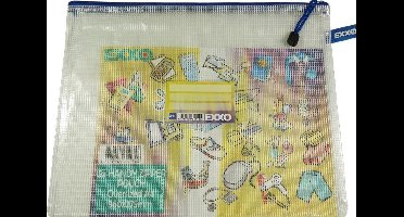 EXXO-HFP #34114- A4-XL Opbergtas Handy; Multi-Purpose; Rits Blauw; 5 stuks